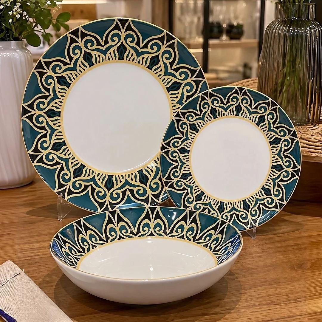 Ap. De Jantar 20pçs Gálata Decoração Com Relevo Flat Oxford