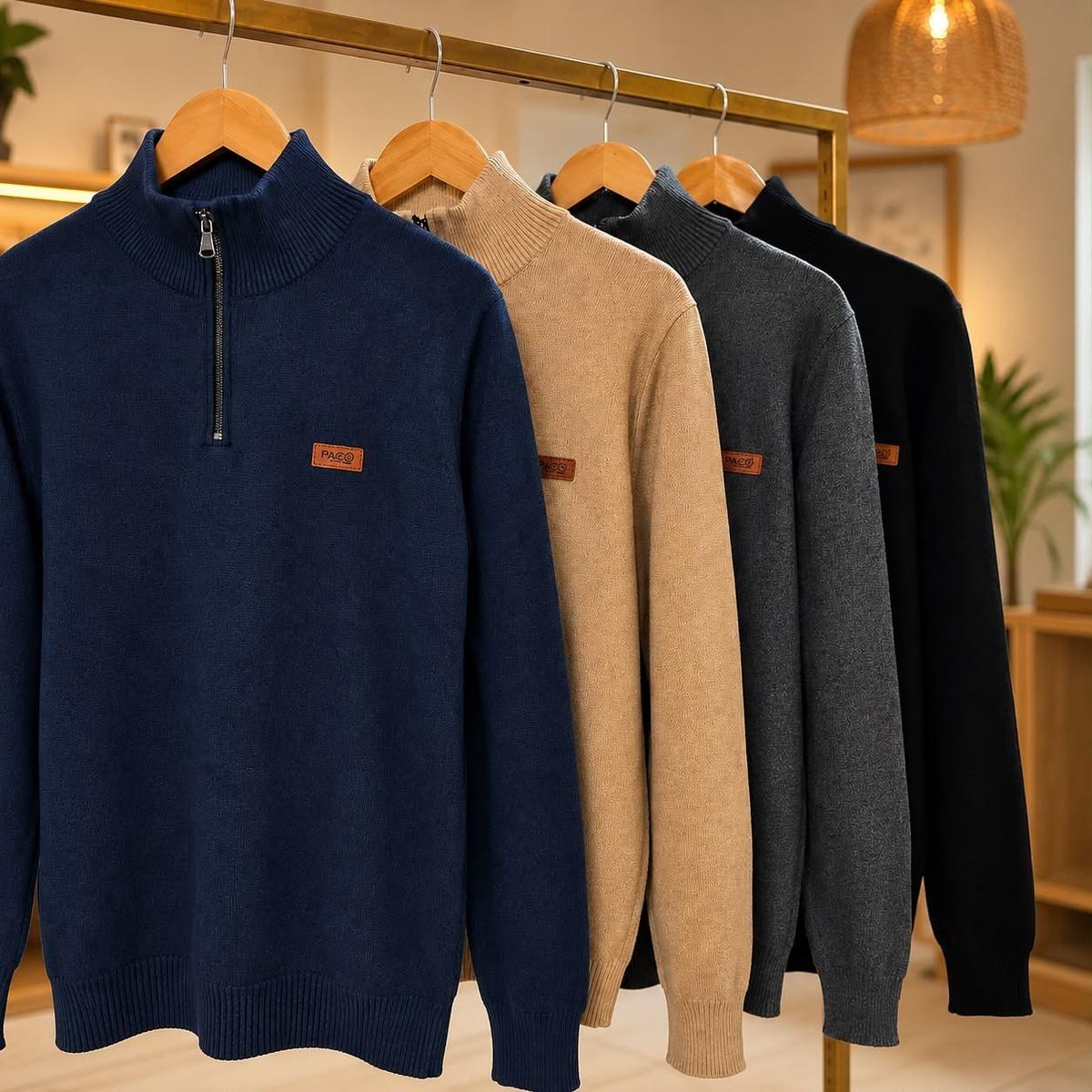 Suéter Masculino Zíper Gola Alta Red Nose