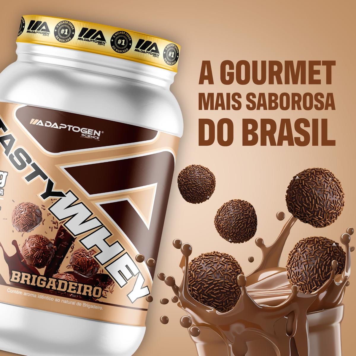 Suplemento Tasty Whey 3w Gourmet Whey Protein Adaptogen Science Pote 900g Sabor Brigadeiro