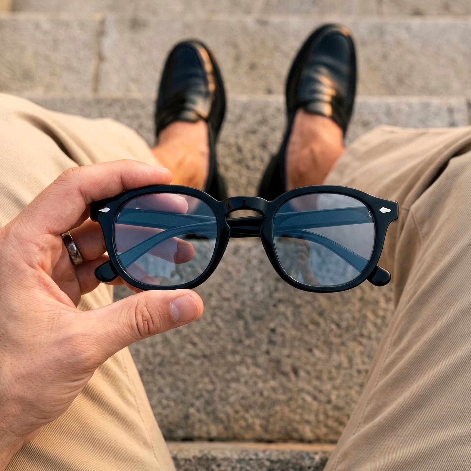 🕶️ Óculos De Sol Redondo Premium Flexível Old Money
