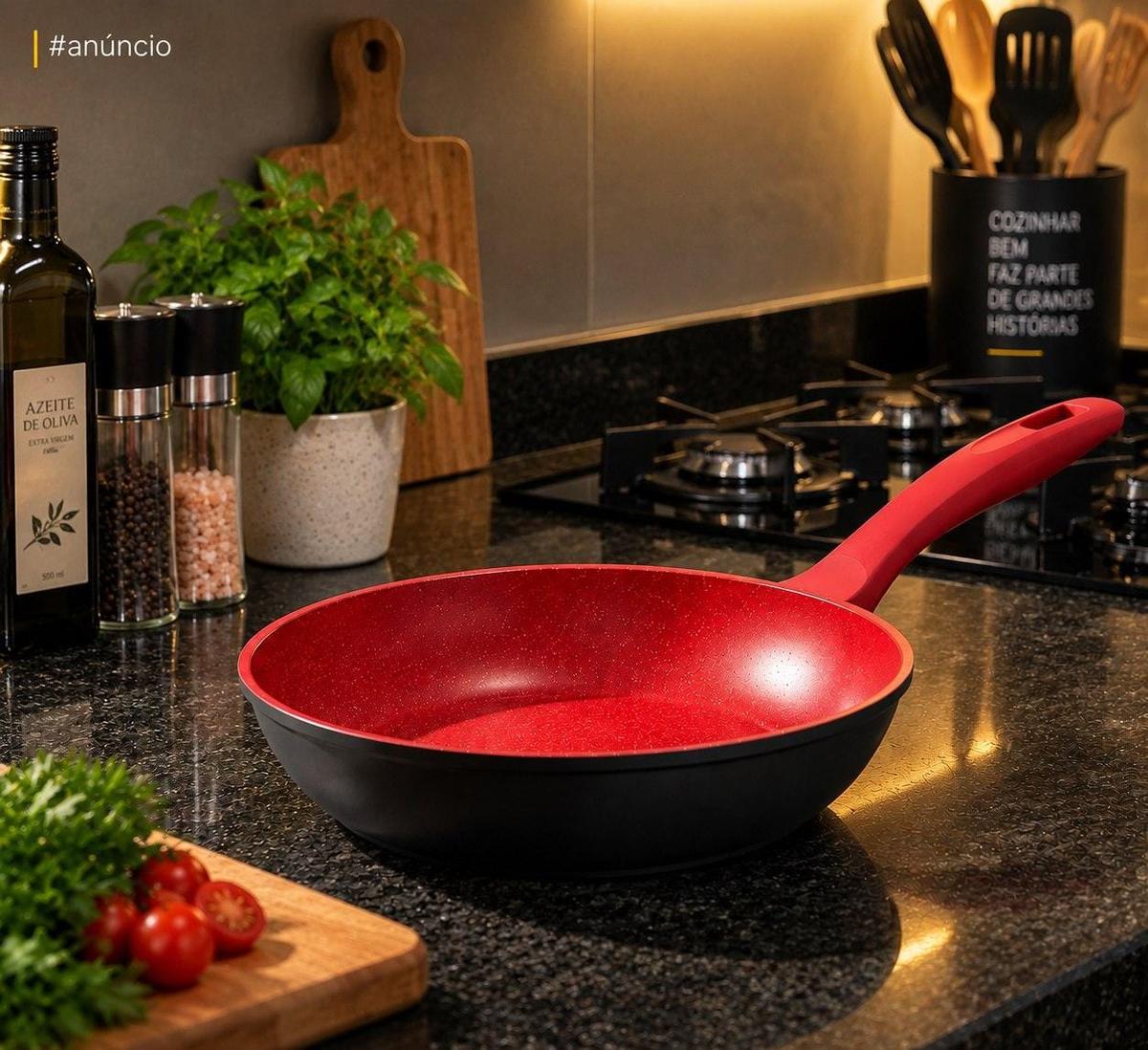 Frigideira Antiaderente Polishop Sauté Grande Cozinha 24cm ​