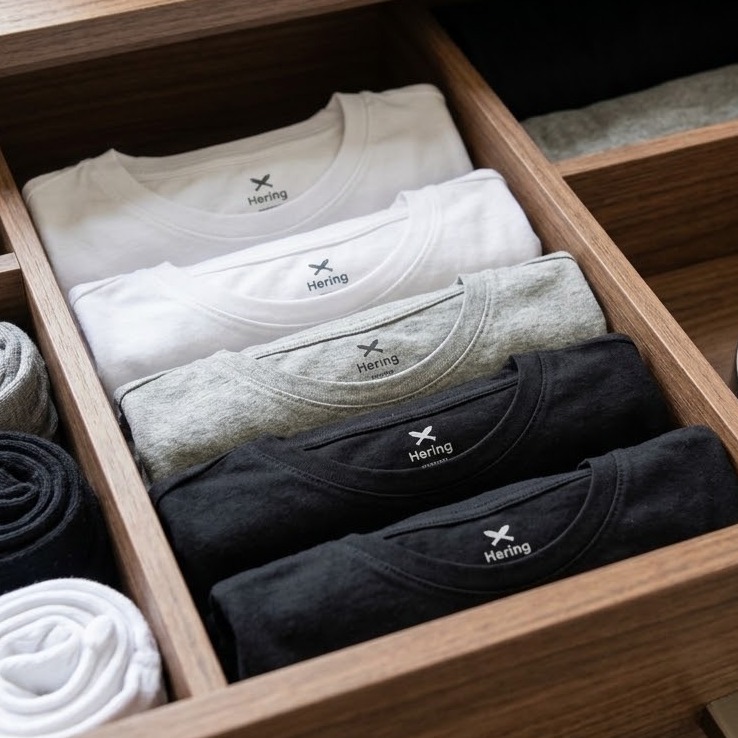 Kit Com 5 Camisetas Básicas Slim Masculina Hering (P ao XG)