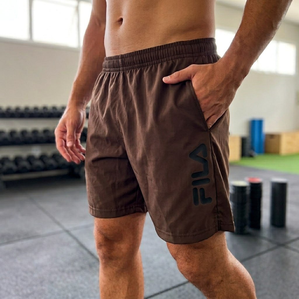Short Fila Train 5 Masculino - Marrom Escuro
