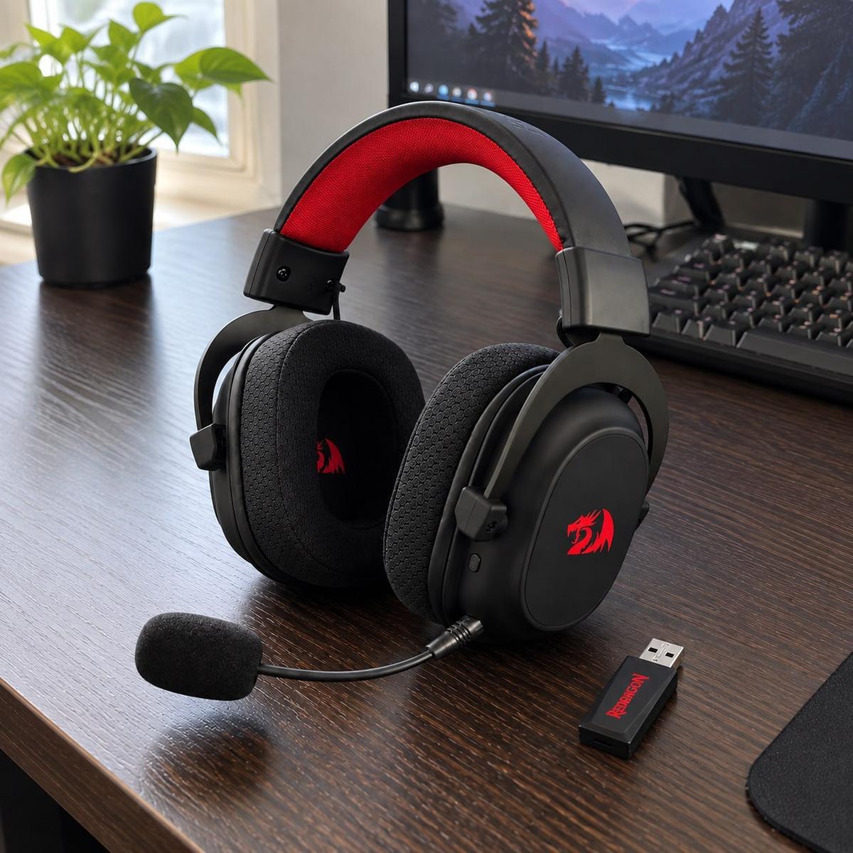 Headset Gamer Redragon Zeus Pro Preto Sem Fio 7.1 H510-PRO