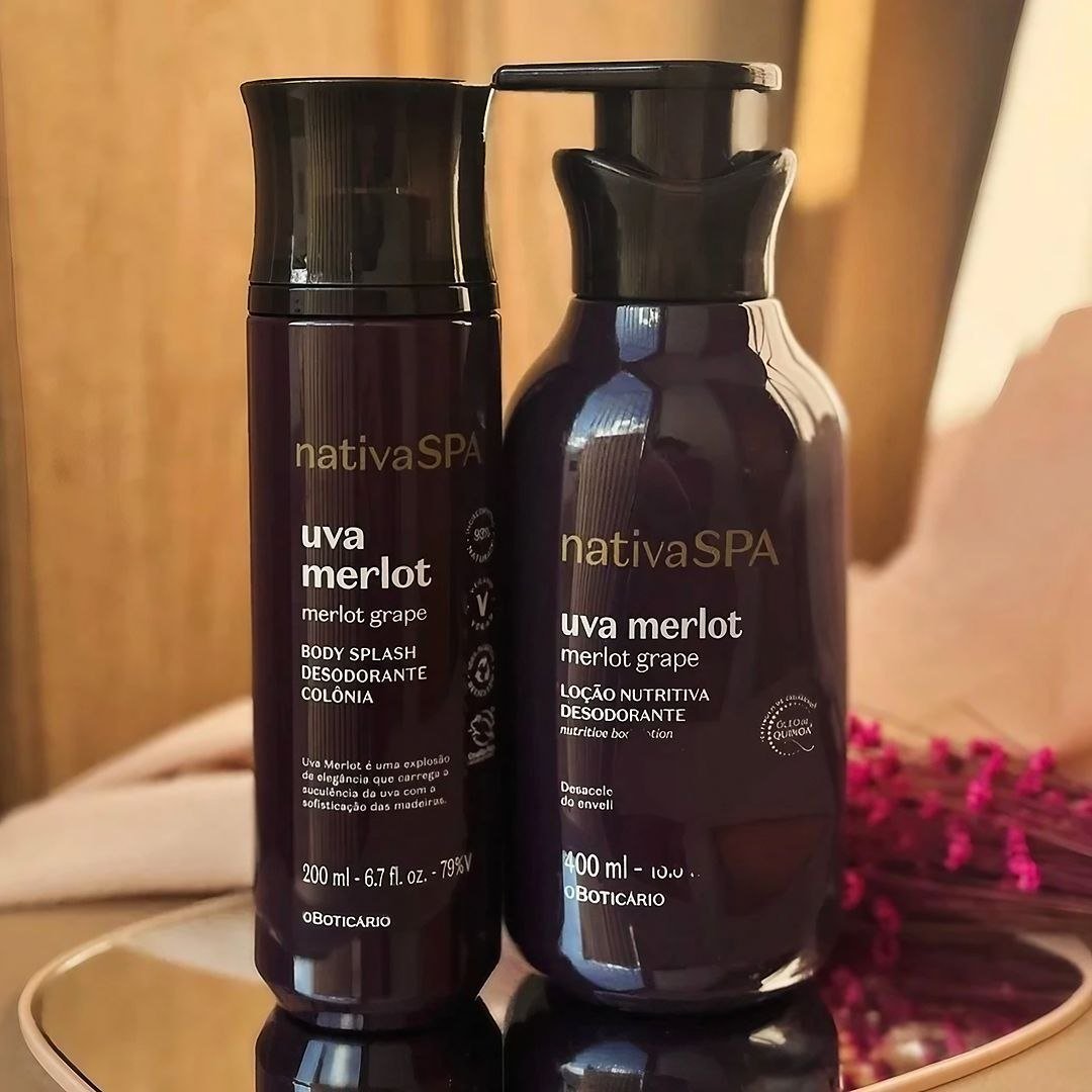 Combo Nativa Spa Uva Merlot - Loção Corporal 400ml - Body Splash 200ml