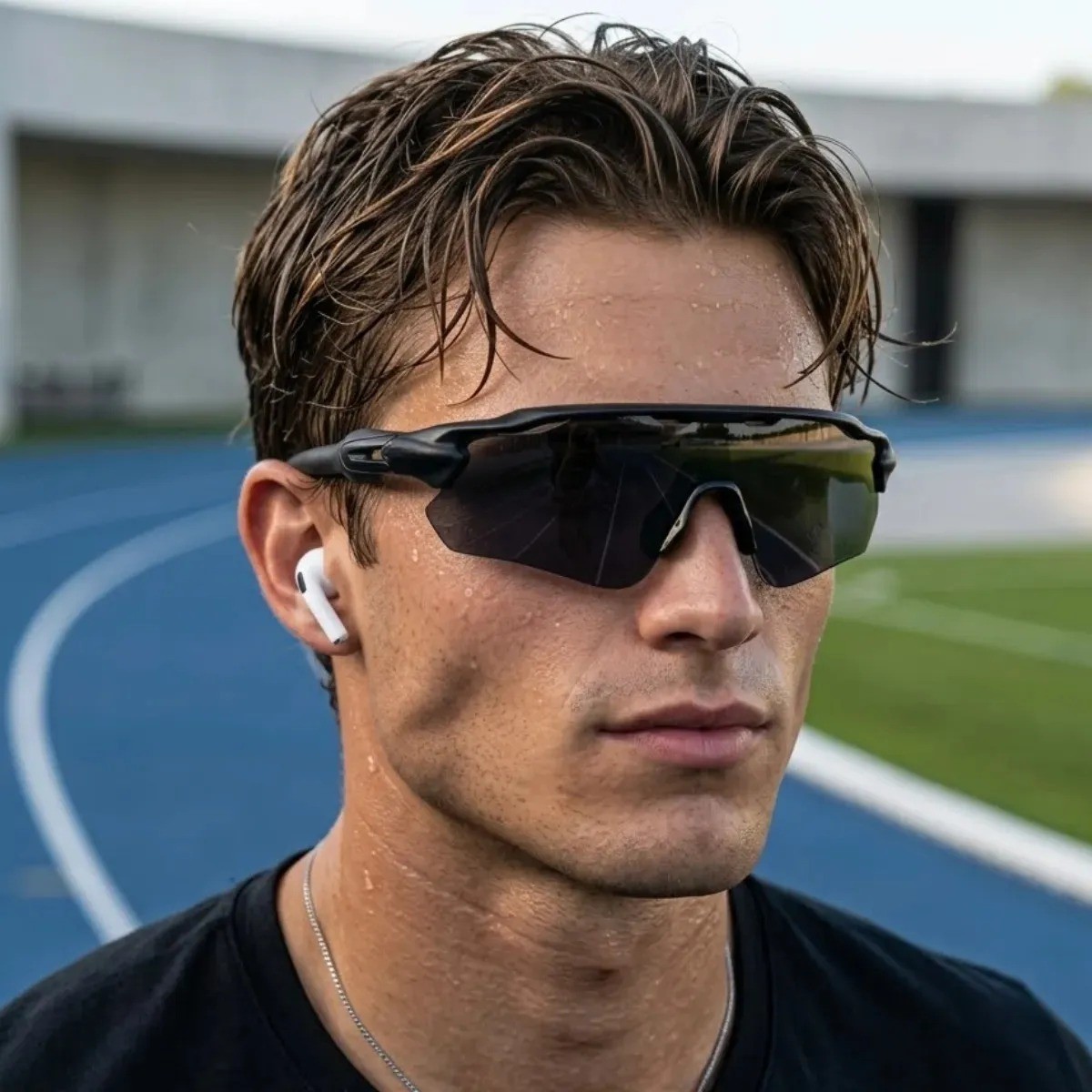 Oculos Esportivo Corrida Premium Bike Pace Uv400 Moda Preto