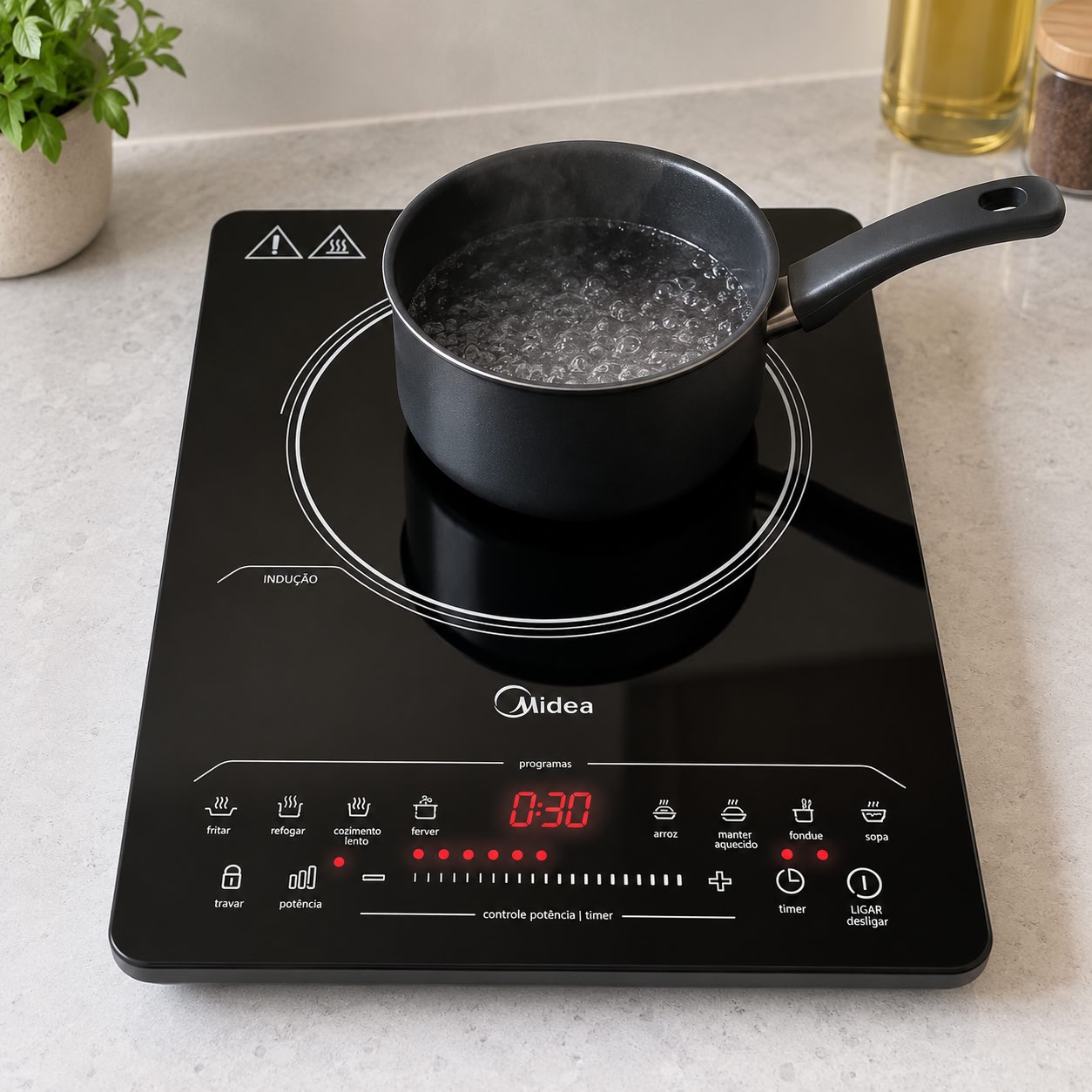 Cooktop De Indução Portátil 1 Boca Midea Cyad12