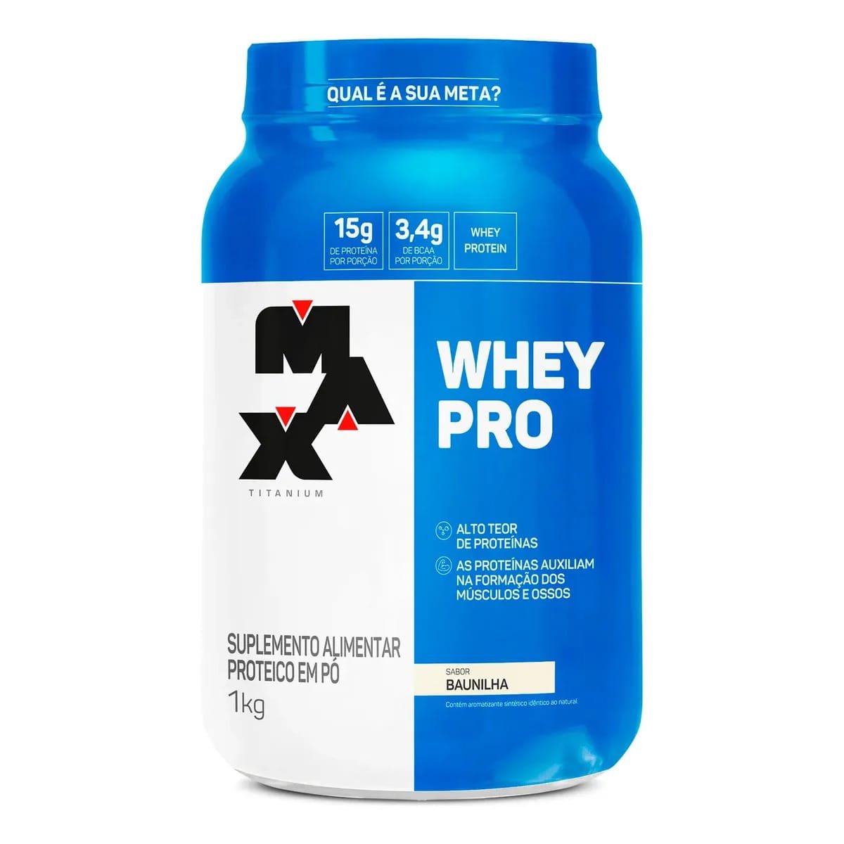Proteína Max Titanium Whey Pro Concetrado em pó sabor Baunilha x 1kg