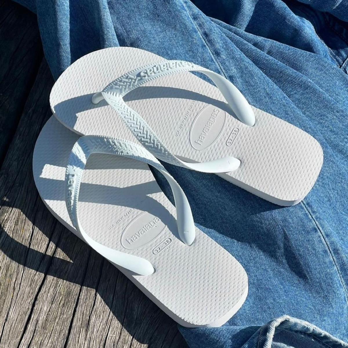 Chinelo Havaianas Branca unissex top