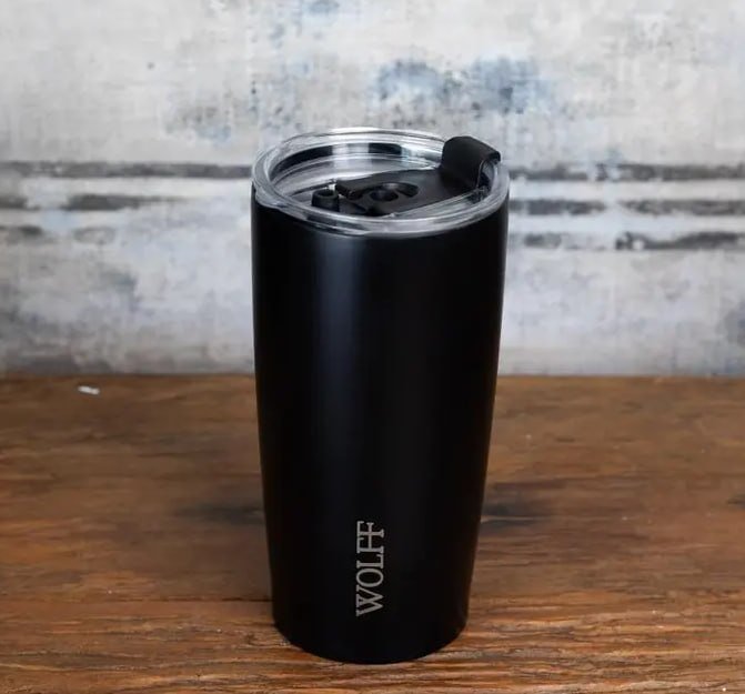 WOLFF - Copo Térmico de Aço Inox Parede Dupla Com Tampa 600ml