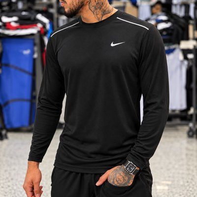 Camiseta Dri-fit Nike Manga Longa Uv Miler Masculina (P ao GGG)