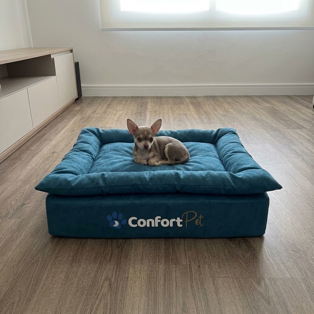 Cama Pequena Confort Pet Sonos Com Pillow Removível Cor Azul