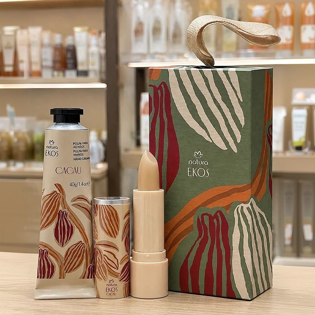 Kit Hidratante Para Mãos E Lábios Natura Ekos Cacau 40g