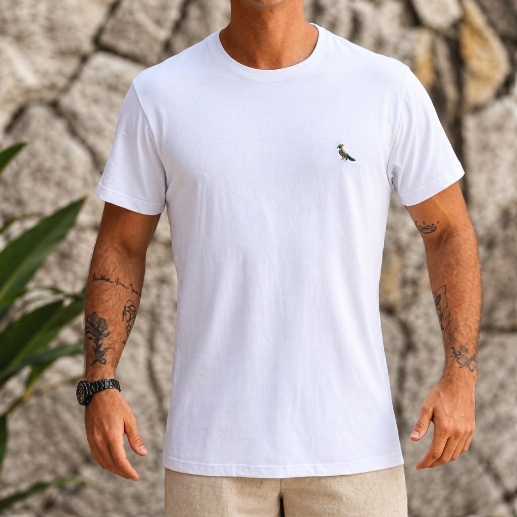 Camiseta Pica Pau Est Escudo Plantas Reserva Branco