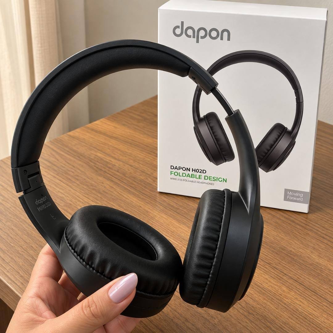 Fone De Ouvido Headphone Dapon H02D Bluetooth 5.1 Over-ear 22h Preto