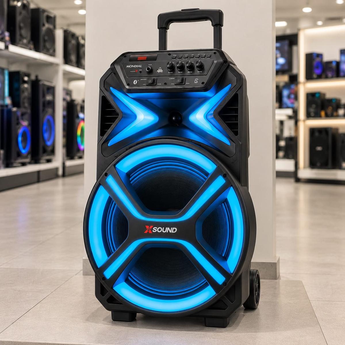 Caixa de Som Amplificada Bluetooth Mondial CM-550-L 550W USB