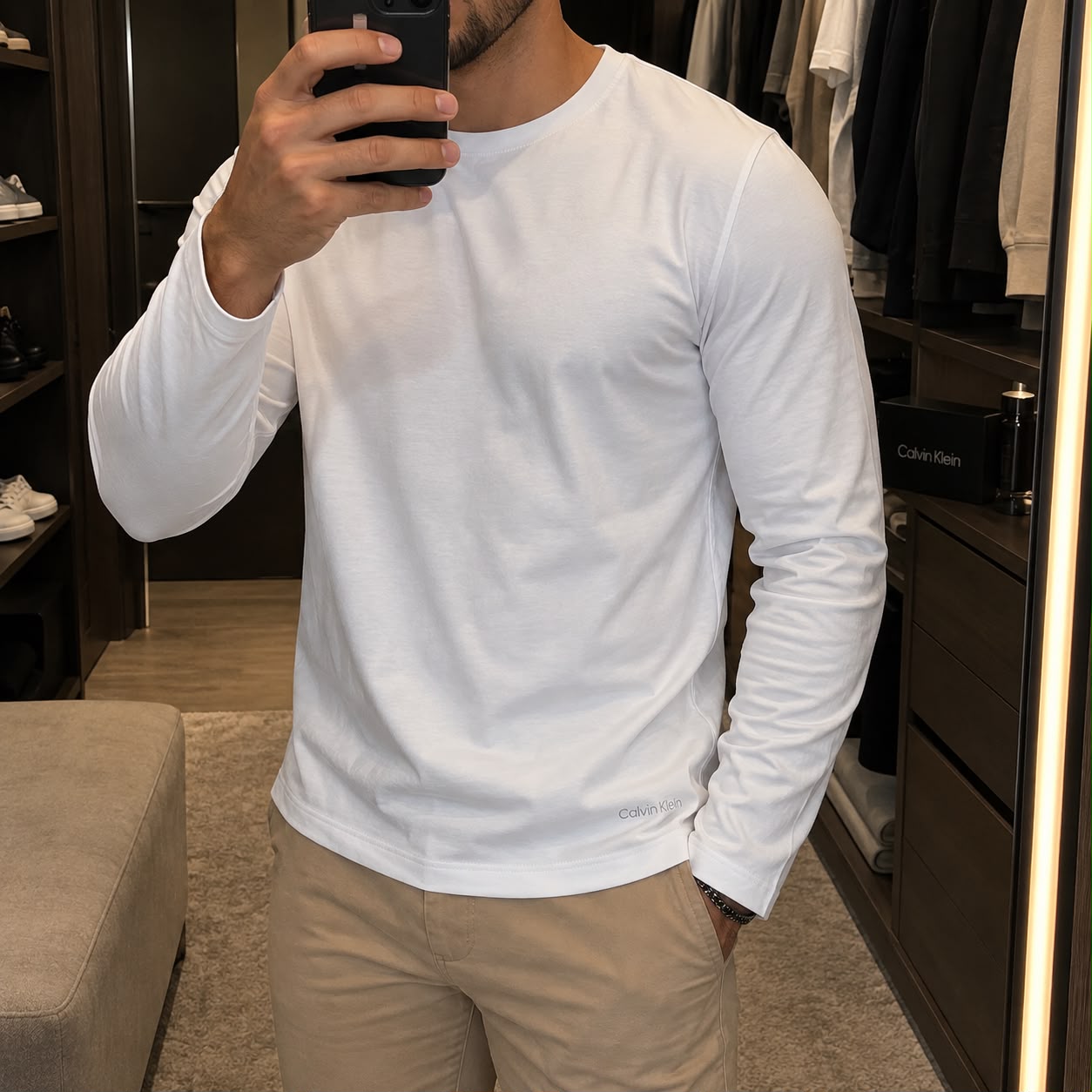 Kit 2 Camisetas Manga Longa Calvin Klein
