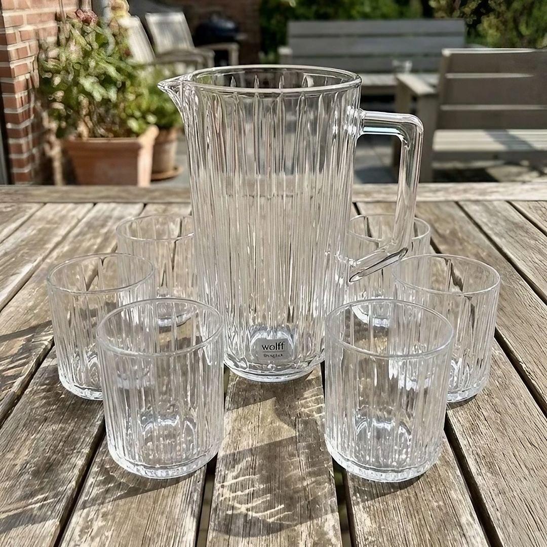 WOLFF - Conjunto 7 Peças Jarra com 6 Copos de Cristal Bangkok 1,45L/300ml