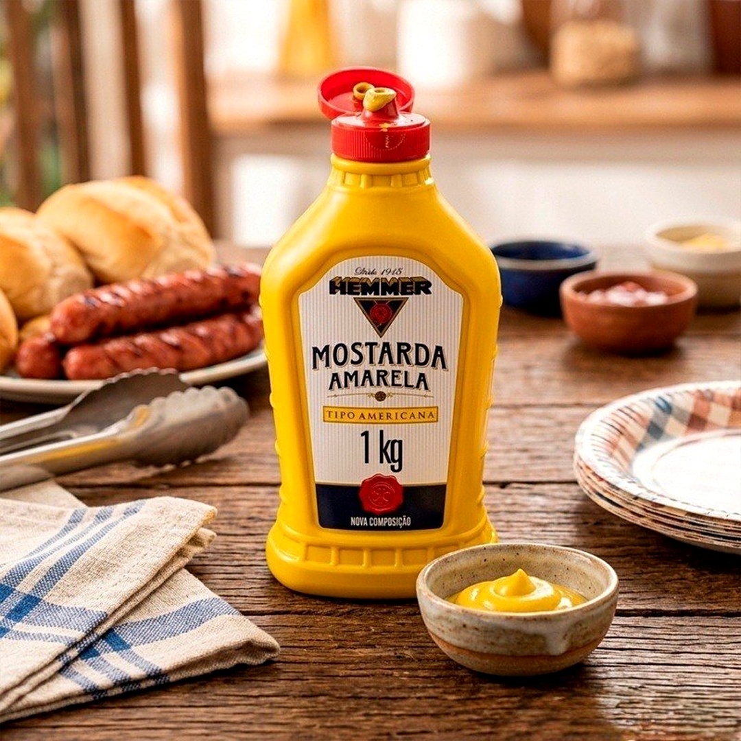 🟡 Hemmer Mostarda Amarela Americana Squeeze 1kg