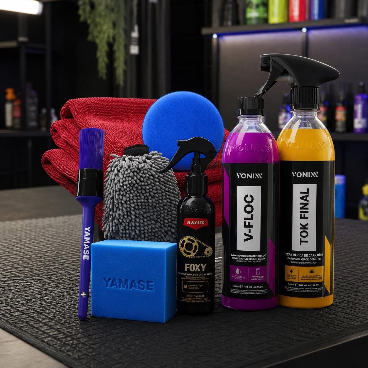 Kit Desengraxante Para Moto Vonixx V Floc Shampoo 500ml