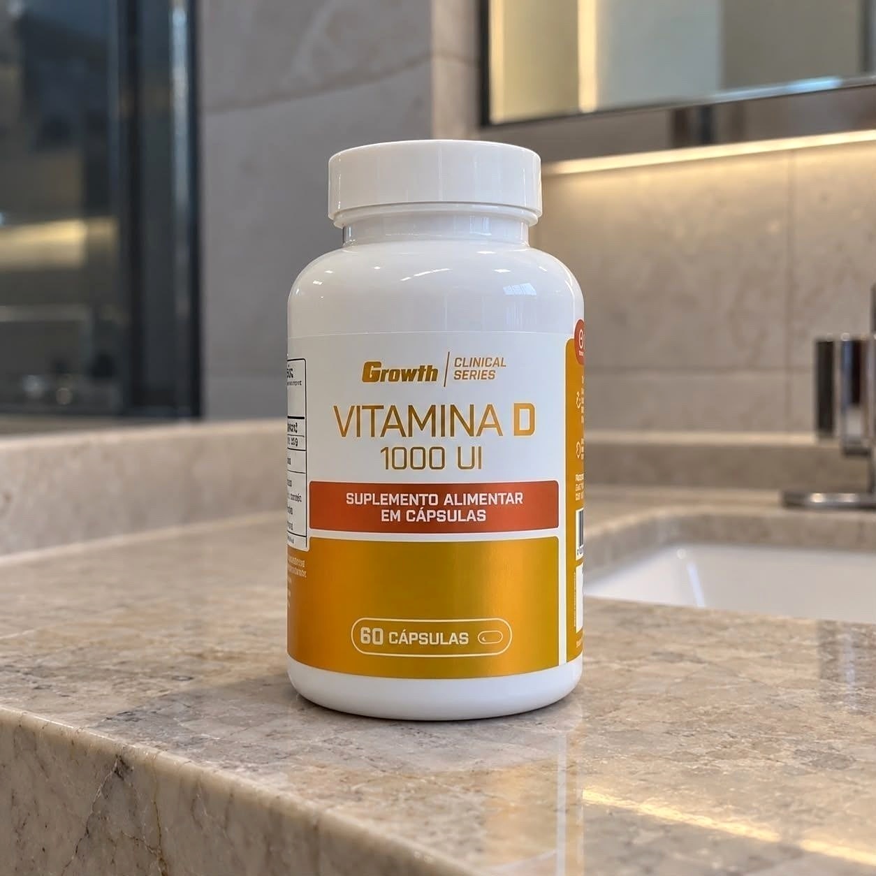 ☀️ Vitamina D 1000UI Growth Supplements 60 Cáps