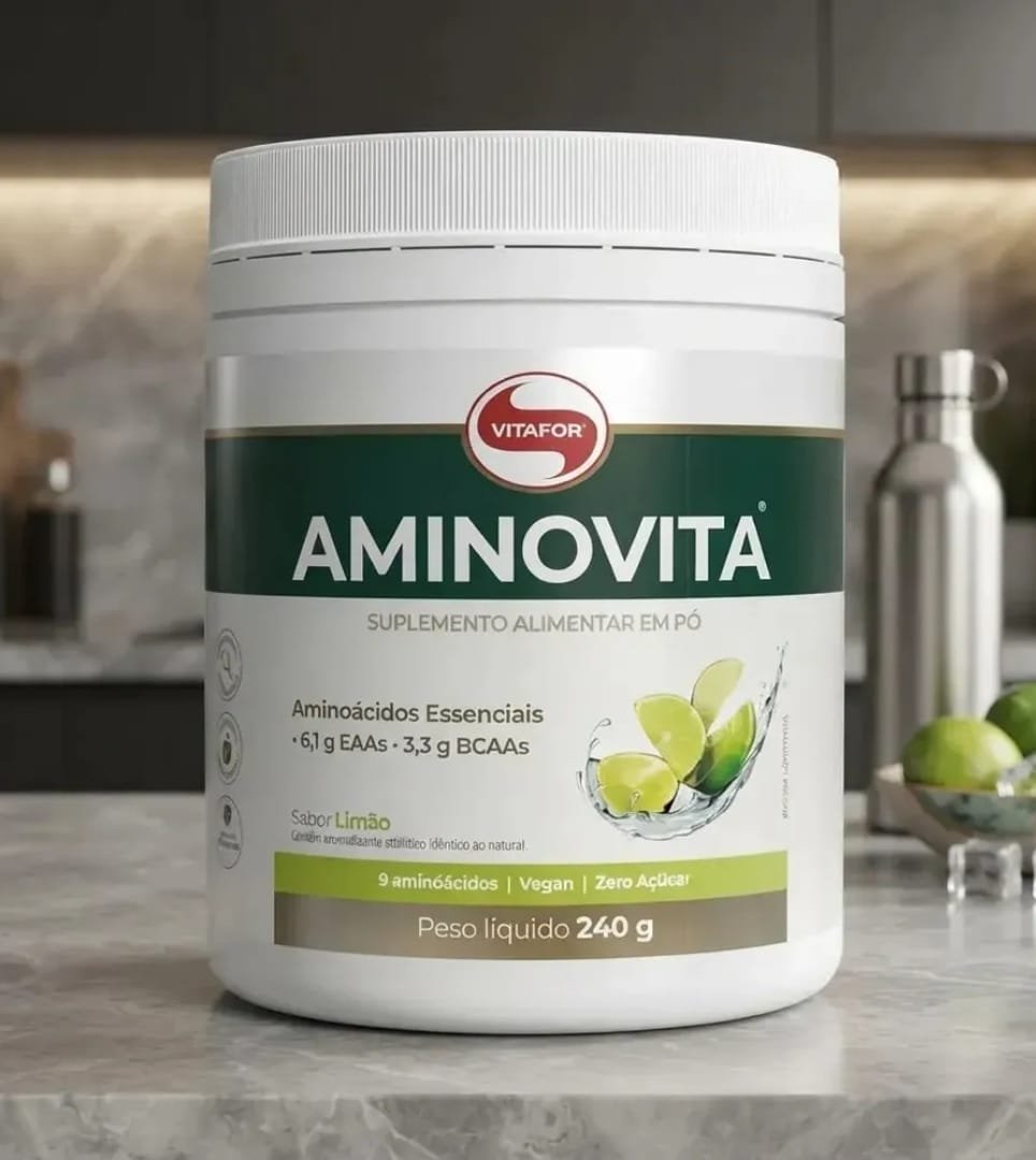 Aminovita Vitafor Vegano 240g Sabor Limão