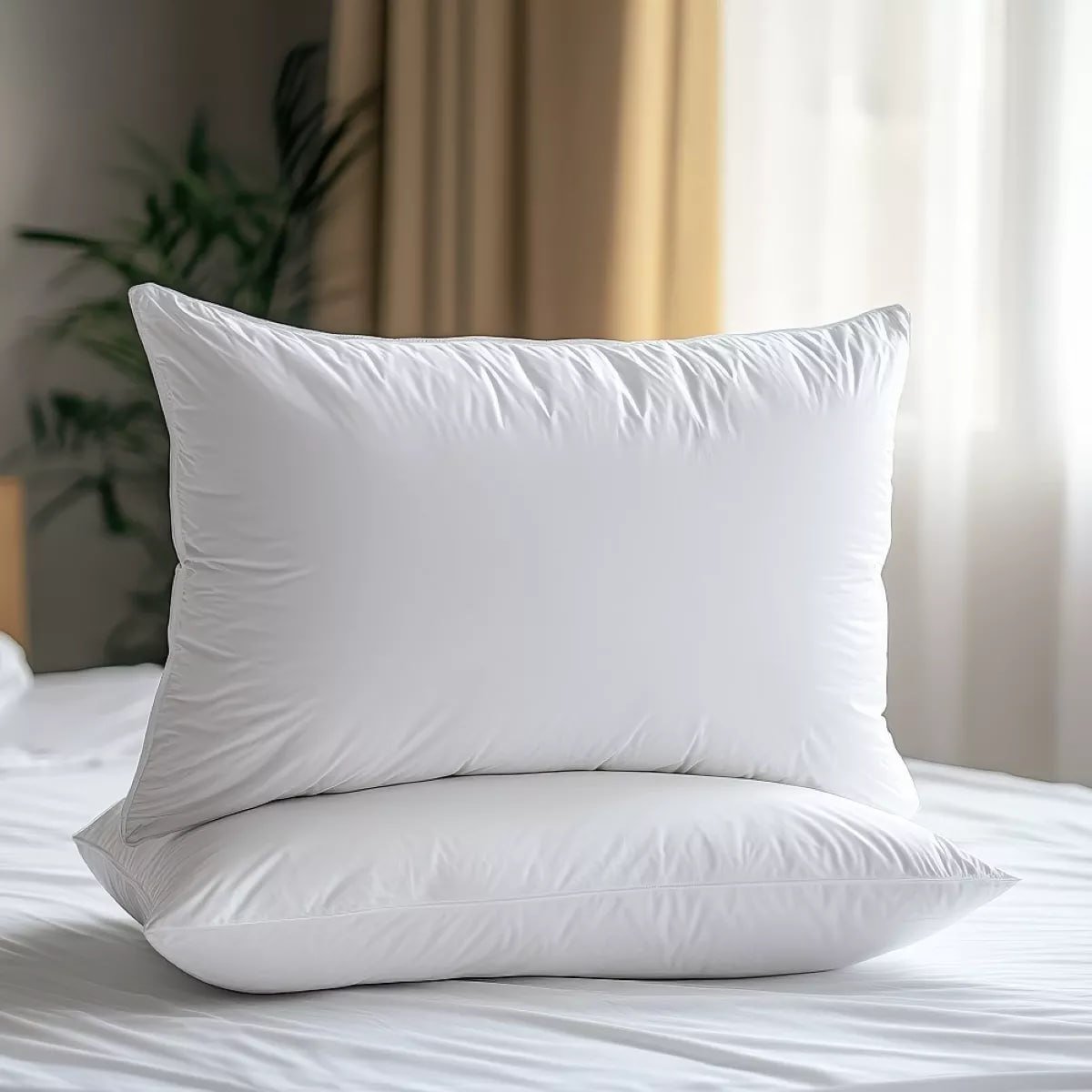 Kit 02 Travesseiro Antialérgico Pluma De Ganso 70cm X 50cm Cor Branco