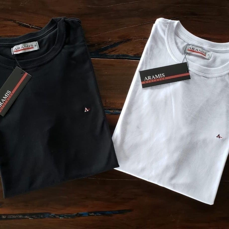 Kit Camisetas Aramis Preta/branca/azul Marinho - Original