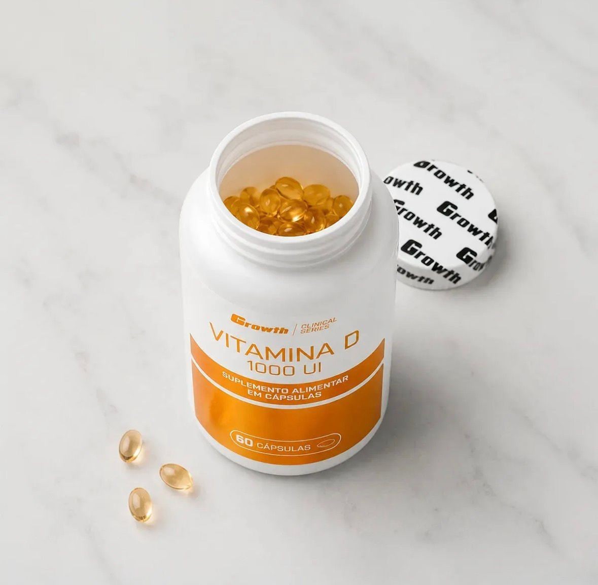 Vitamina D 1000ui 60 Caps Growth Supplements