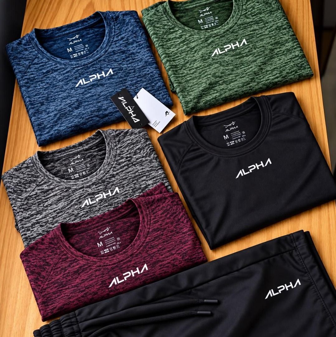 Kit 5 Camisetas New Fluid Dry Alpha (P e M)