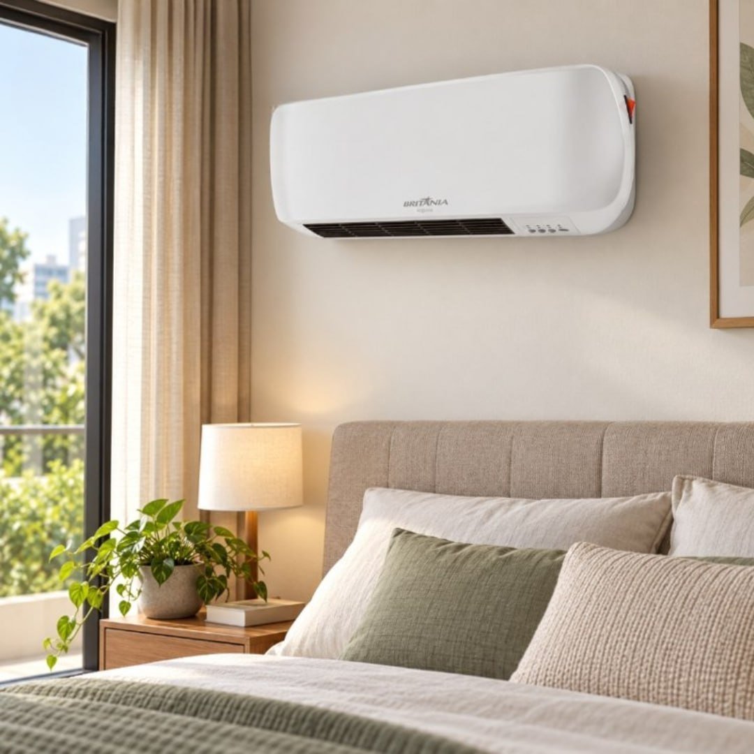 Aquecedor Britânia De Parede 1500w 2 Em 1 Baq2200b Cor Branco