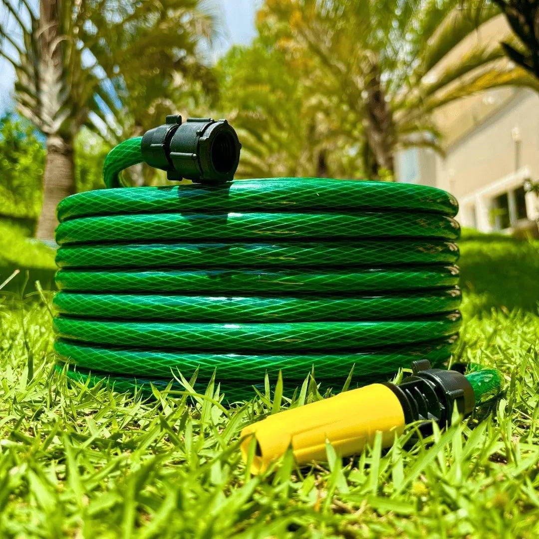 Mangueira De Jardim 10m Metros Com Esguicho Trançada Reforçada Flexível 7/16 Marqs Home