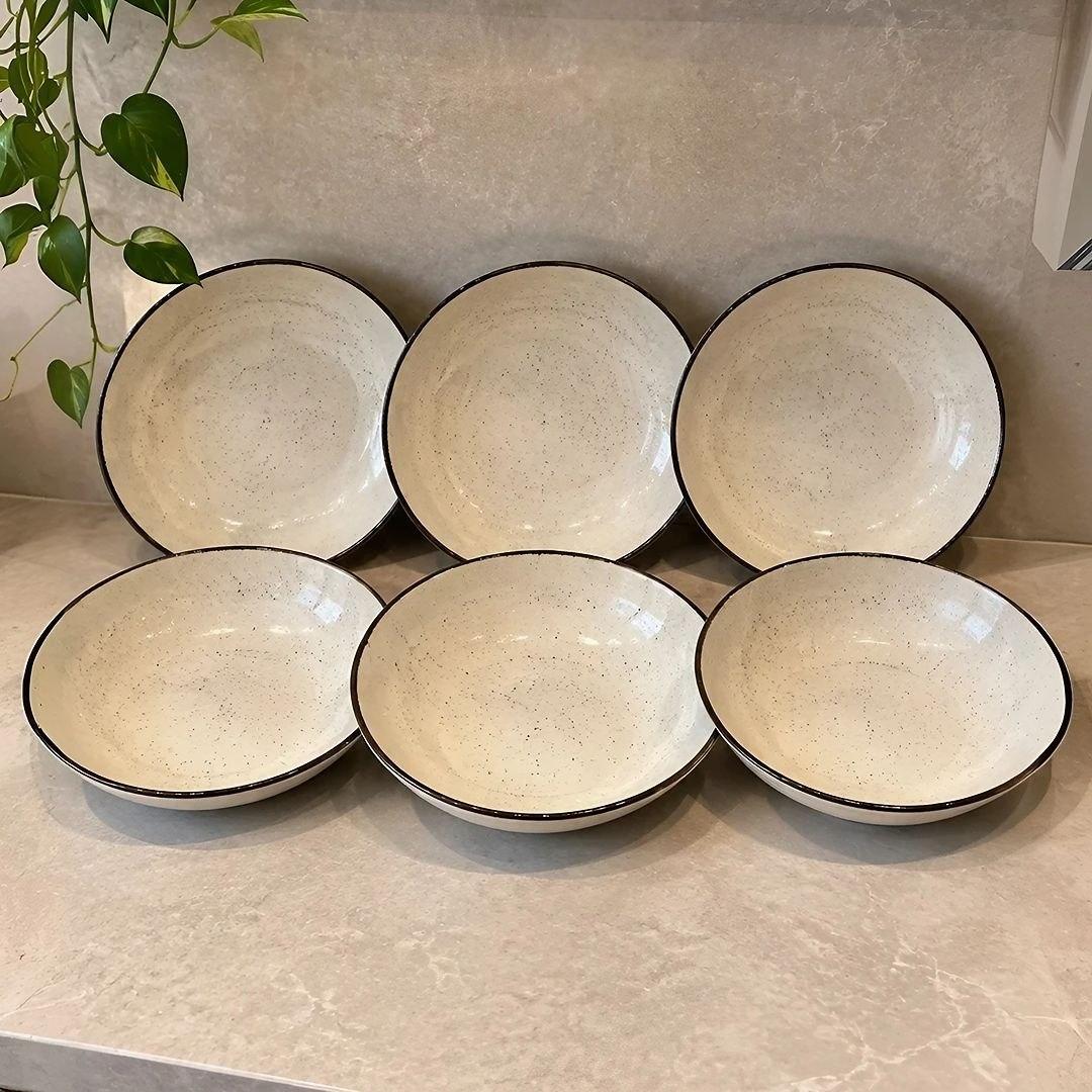 Jogo 6 Pratos Fundos Rustico Brisa 20,5cm Oxford Porcelanas