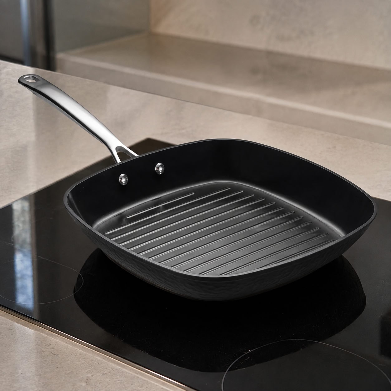 Frigideira Chapa Grill 28 Cm Preto Martelado Oxford