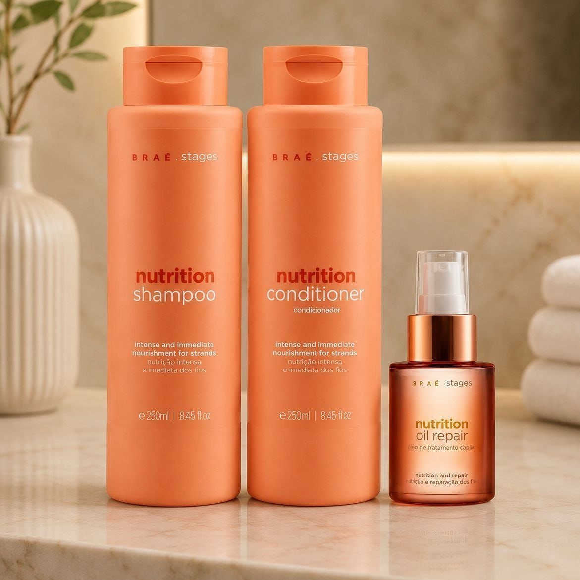 Stages Nutrition Shampoo + Condicionador + Óleo 60ml - Braé