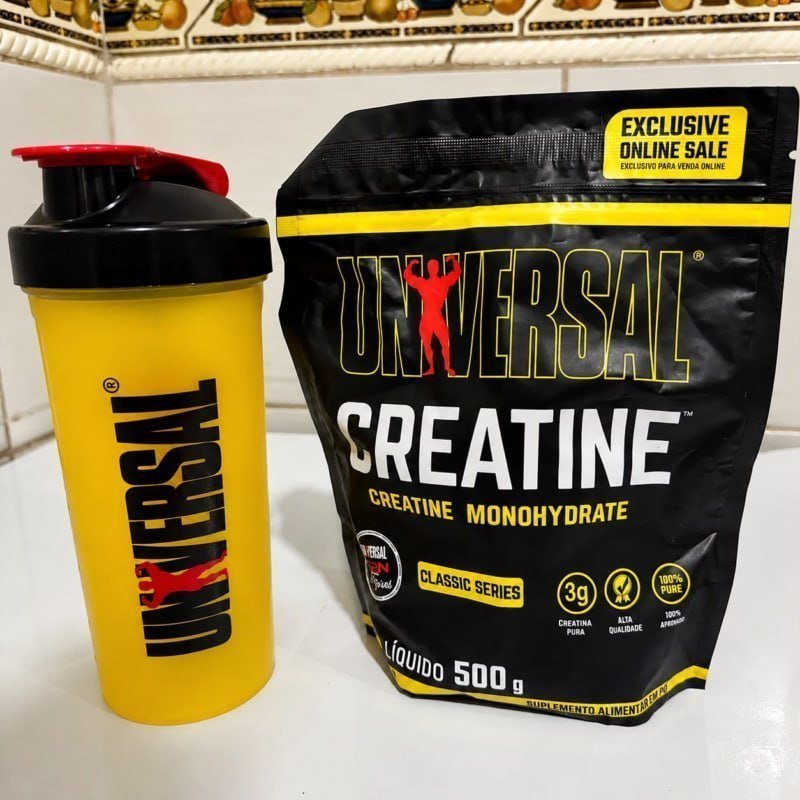 Suplemento Creatina Monohidratada 500g Refil + Coqueteleira - Universal Nutrition