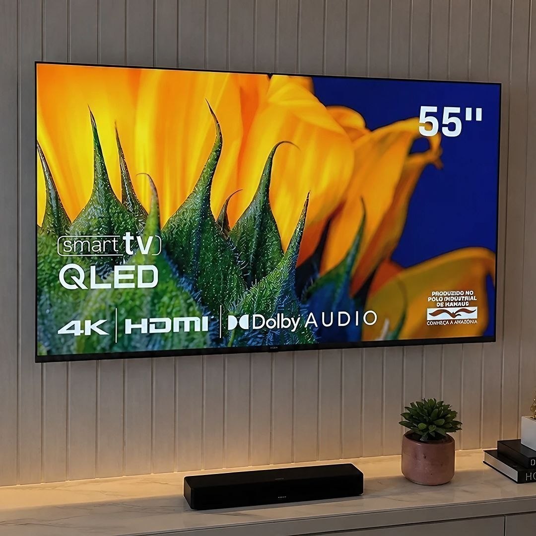 Smart TV HQ QLED 55 Polegadas HQ-QLED55SM 4K Wi-Fi Bluetooth