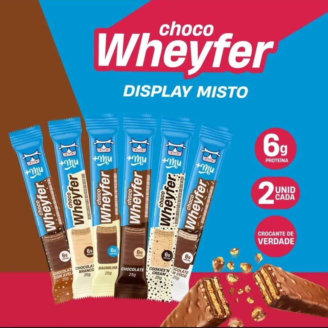 Kit com 12 +Mu Chocowheyfer Proteico 300g