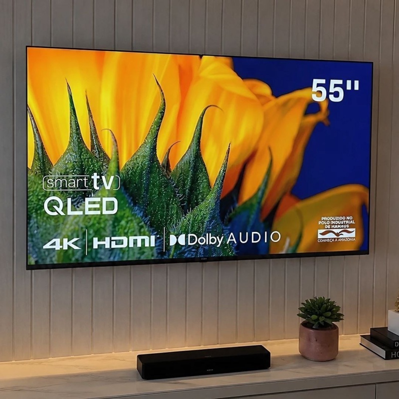 Smart TV HQ QLED 55 Polegadas HQ-QLED55SM 4K Wi-Fi