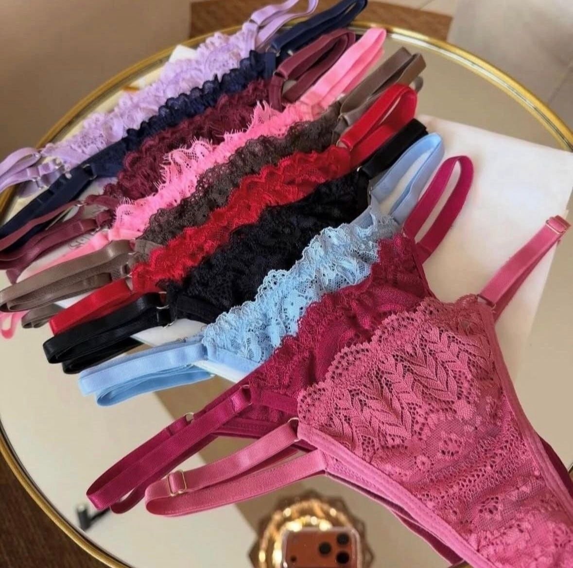 Calcinha De Renda Kit 10 Tanga Fio Lingerie Forro De Algodão