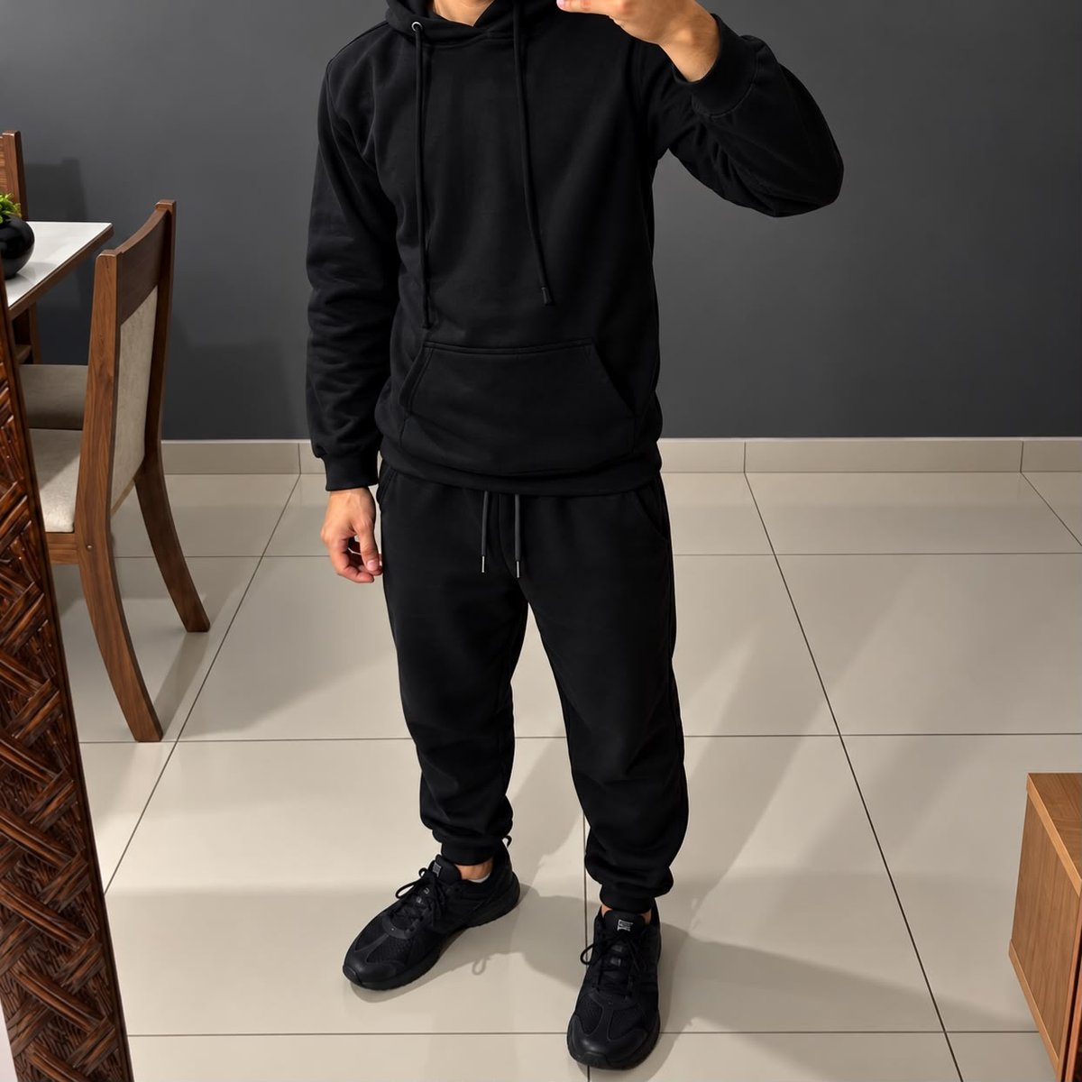 Conjunto Calça E Blusa De Moletom Liso