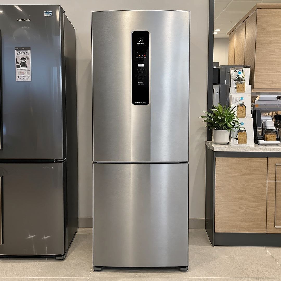 Geladeira com freezer Electrolux IB51S con capacidad de 490L inox look