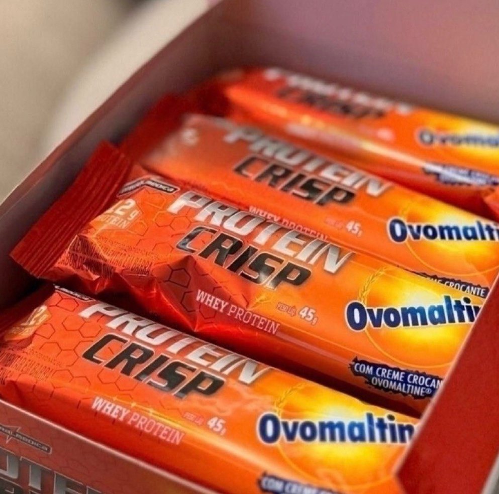 Display 12 Barras de Proteína Crisp Bar Ovomaltine Integralmédica