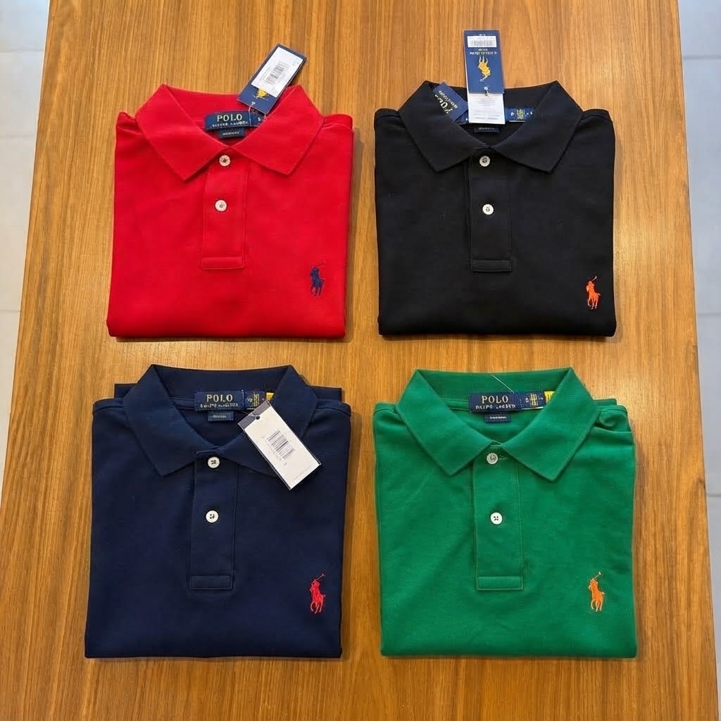 Camisa Polo Masculina Logo Camiseta Piquet Gola Americana (P ao GG)