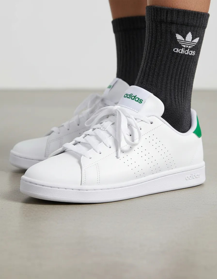 Tênis Masculino E Feminino Advantage 2.0 adidas Branco E Verde Liso (34 a 40)