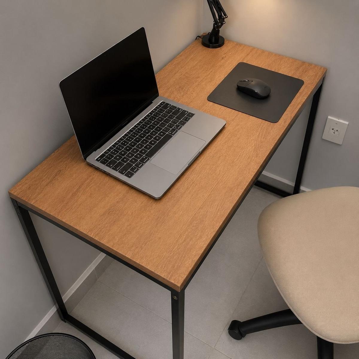 Escrivaninha Industrial Mesa Estudo Aparador Office Aço Mdf
