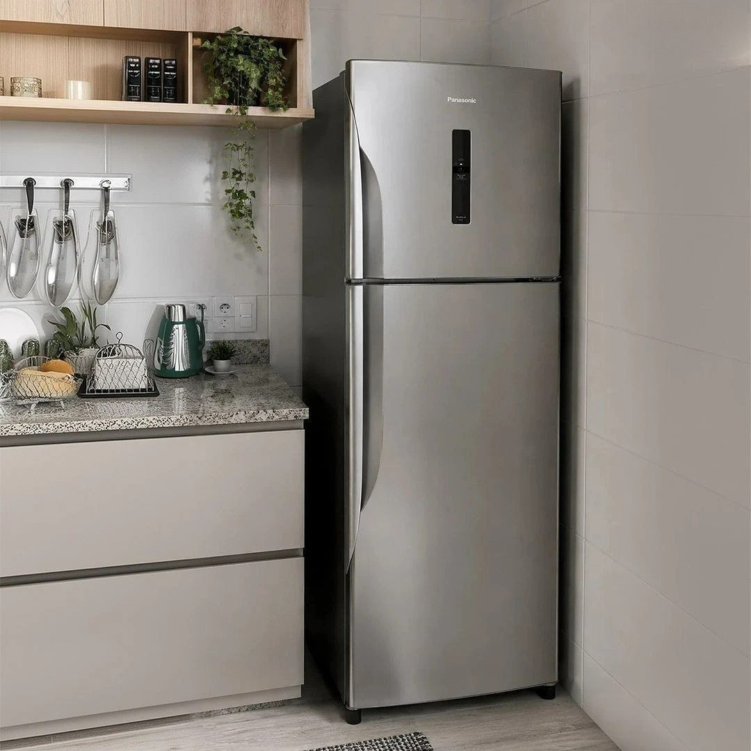 Geladeira Ideal+ Panasonic BT44 Frost Free Inverter 391L Aço Escovado - NR-BT44PV3XA 127V