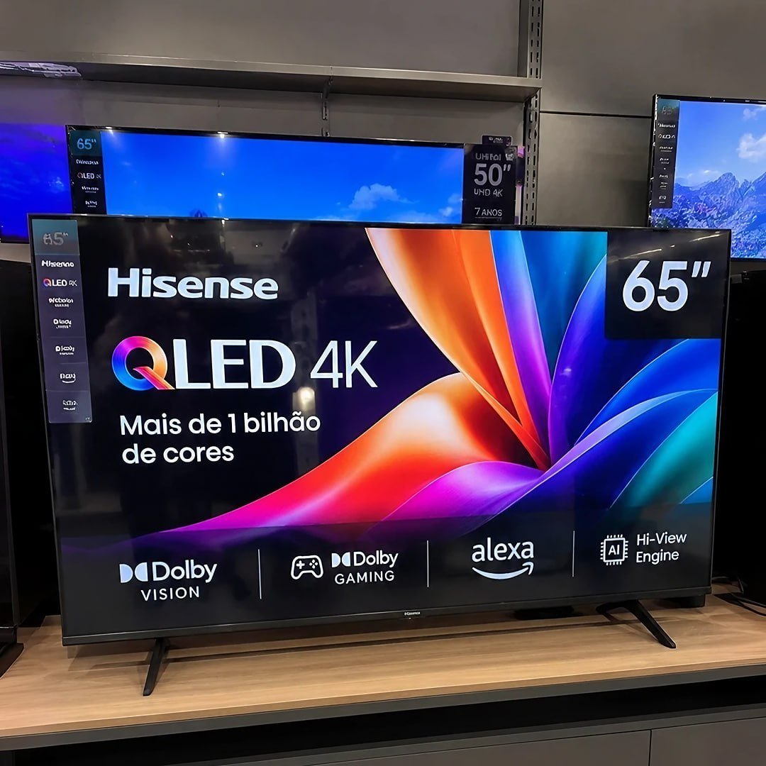 Smart TV Hisense HI-QLED 4K 65" Polegadas Dolby Gaming e Alexa - 65Q6QV