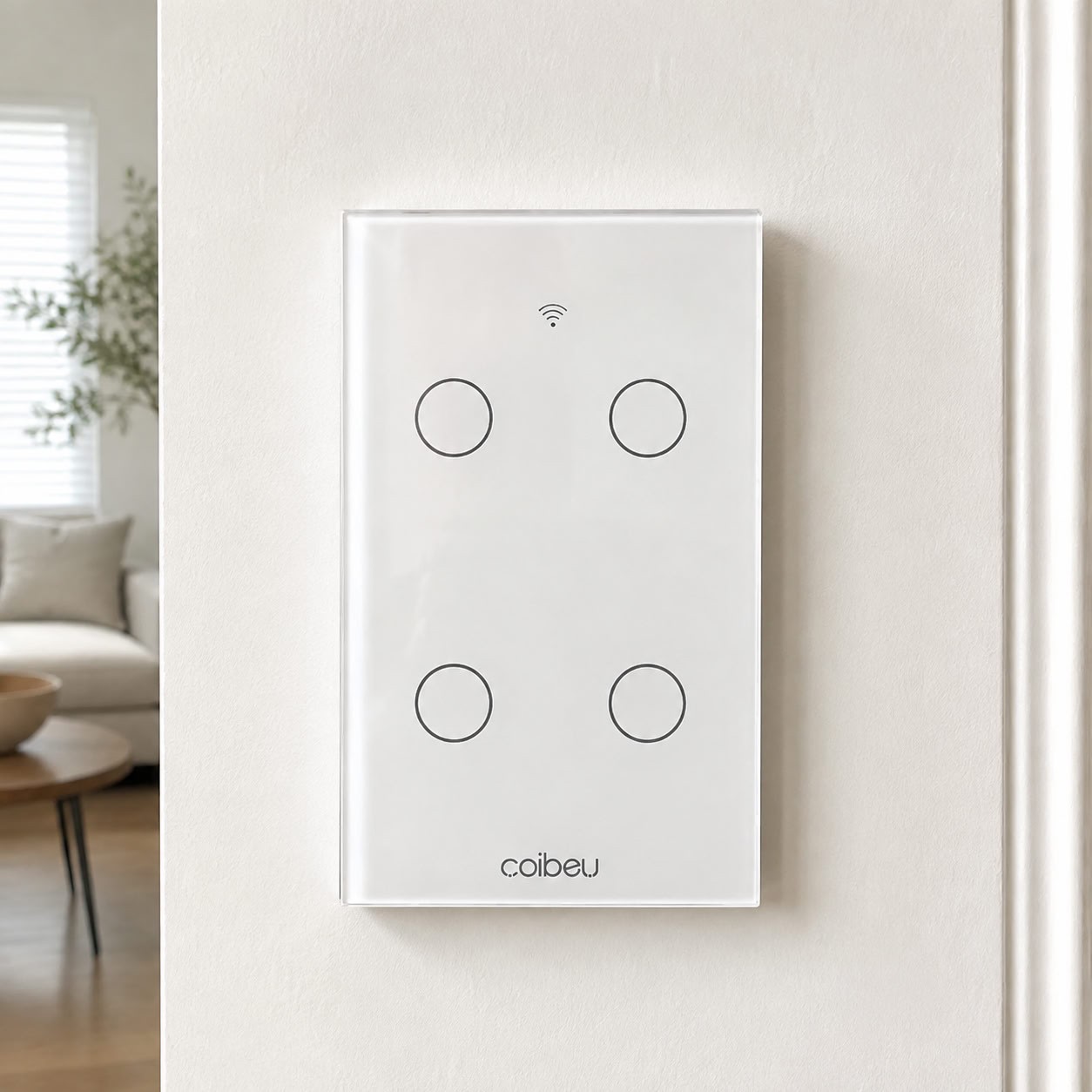 Interruptor Inteligente WiFi Touch 4 Botões Sem Neutro, Smart Switch