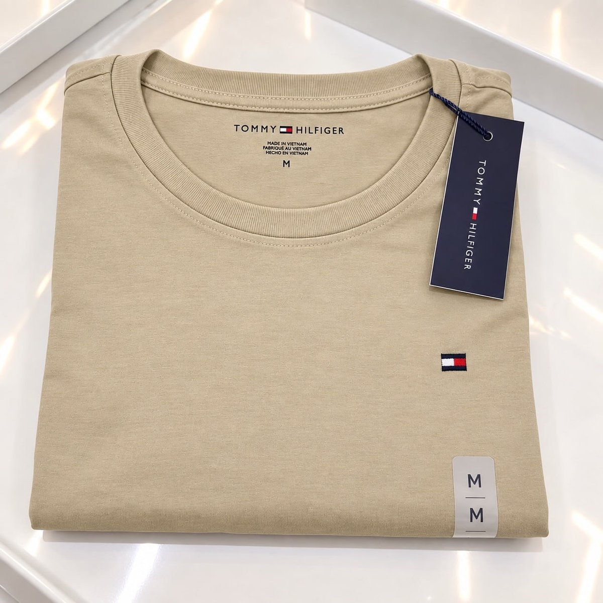 Camiseta Tommy Hilfiger Essential Cotton Cáqui Claro
